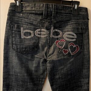 🎀🩷🎀🩷🎀🩷 BEBE RHINESTONE HEART JEANS🩷🎀🩷🎀🩷🎀🩷🎀